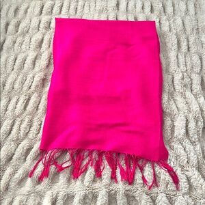 Marciano Accessories Bright Pink Fringe Scarf | Fuchsia Wrap Shawl